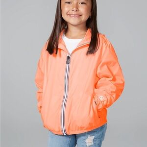 O8 Kids Coral Full Zip Packable Rain Jacket / Windbreaker